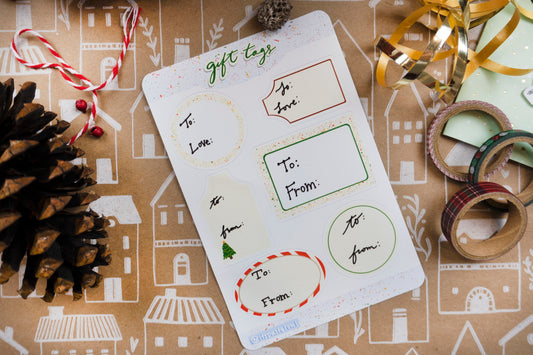 Holiday Gift Tags Sticker Sheet