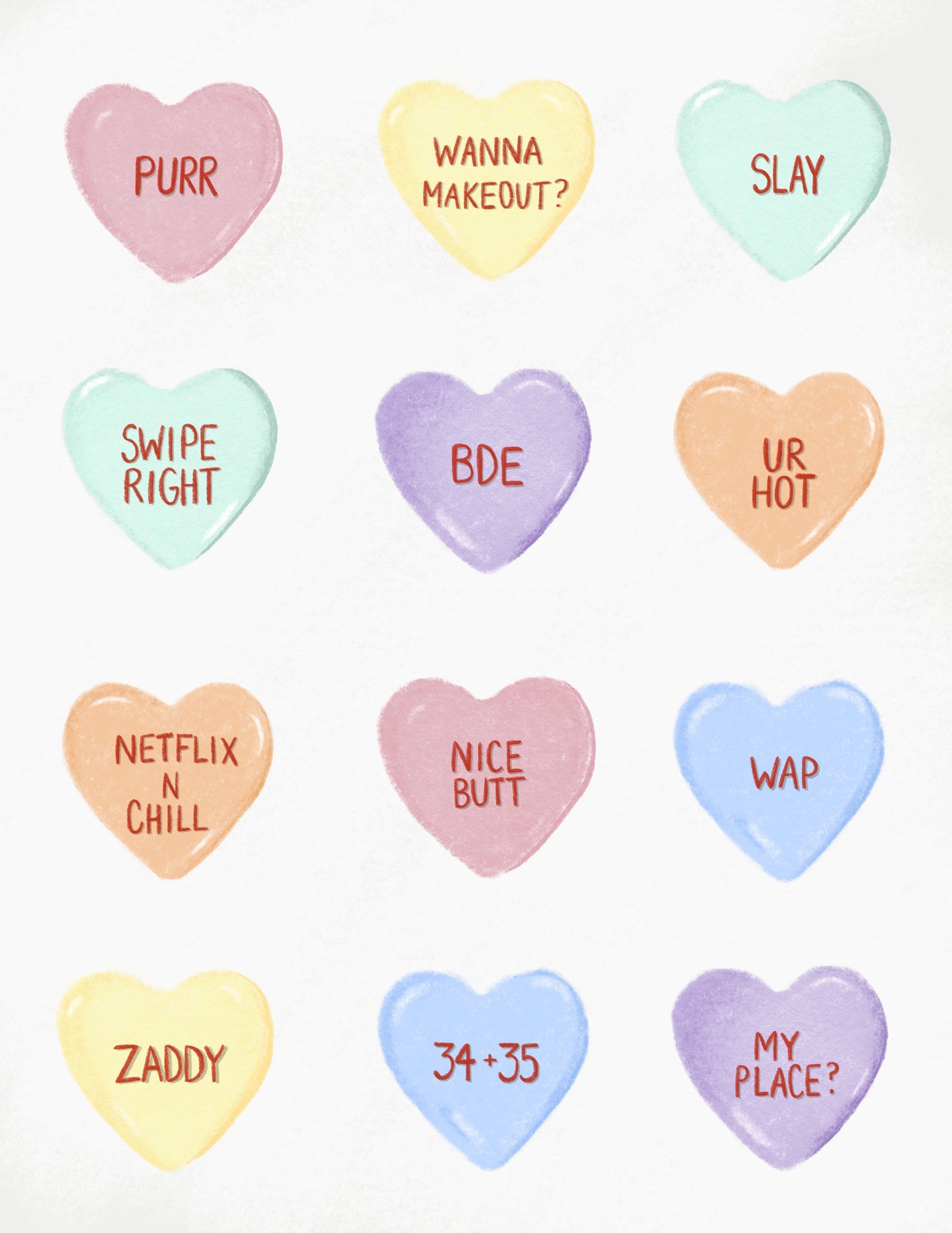 Candy Hearts Digital Download