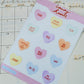 Candy Hearts Sticker Sheet