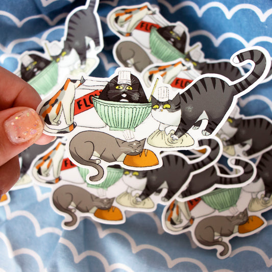 Cats Baking Bread Sticker